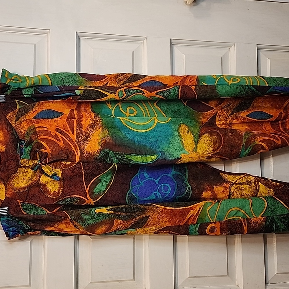 JAMS WORLD Capris/ Pants Rayon Multicolor Vibrant Floral Abstract Pockets - Picture 11 of 13